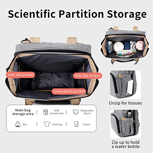 UIDMEN 3 in 1 Diaper Bag Backpack with Changing Station