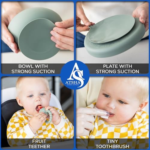 ATSHA 19 PCS Silicone Baby Feeding Set