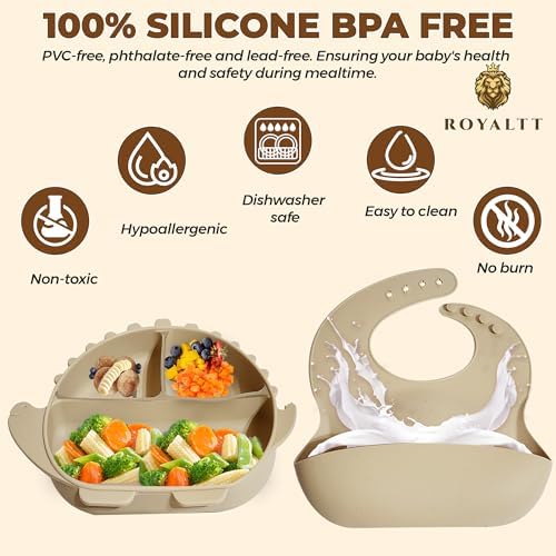 Dinosaur Themed Baby Silicone Feeding Set BPA Free