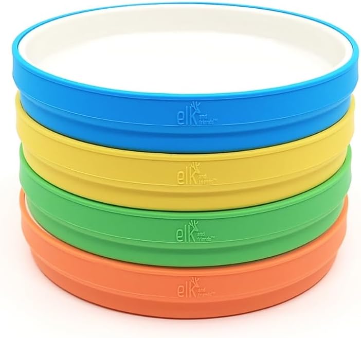 Elk and Friends Kids 78 Porcelain Plates with Silicone Sleeves 1