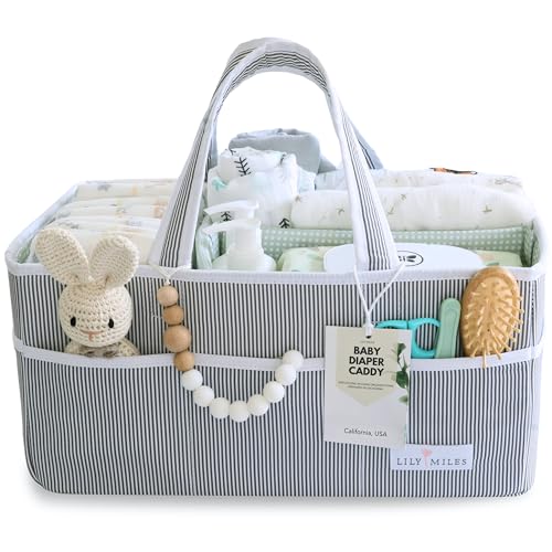 Lily Miles Diaper Caddy - Large Organize Tote for Newborn Essentials