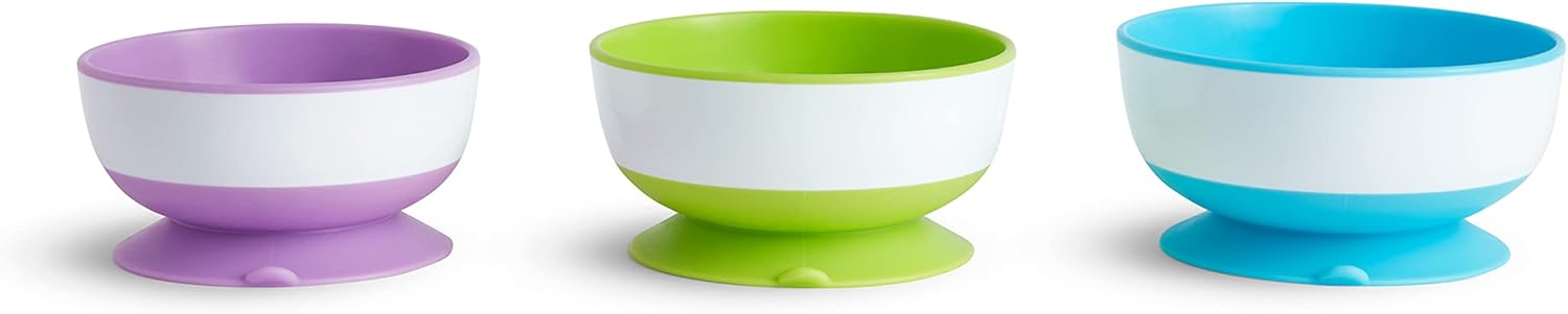Munchkin Stay Put Suction Bowls 3 Pack Blue Green Purple 1