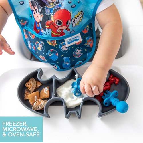 Bumkins Toddler Suction Plate Batman Gray