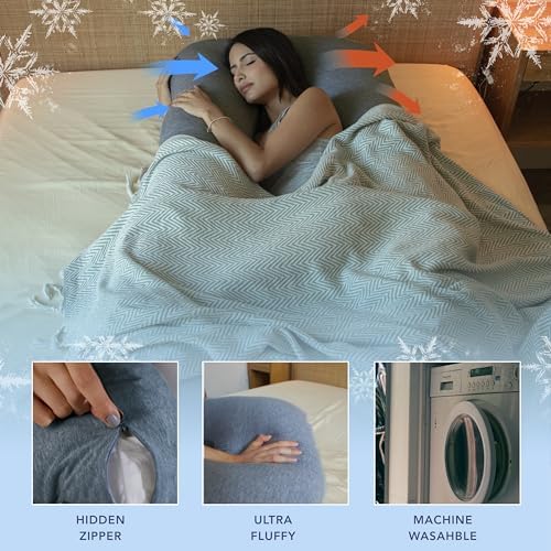 Pharmedoc U-Shape Pregnancy Pillow with Cooling Cover