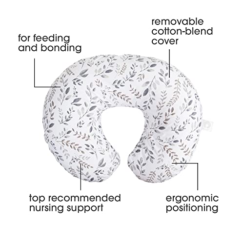 Boppy Original Nursing Pillow Gray Taupe Leaves