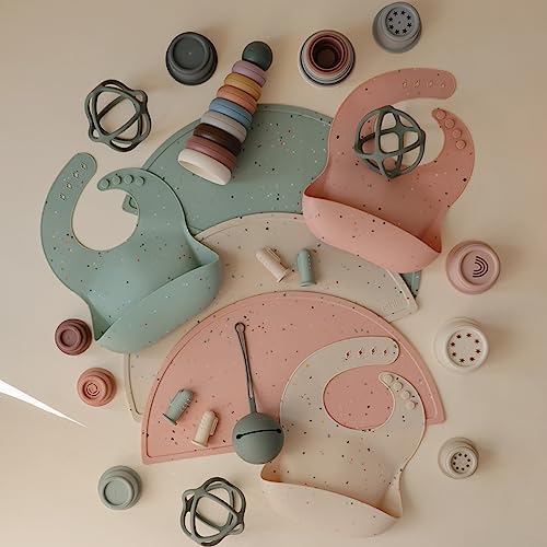 Mushie Silicone Placemat for Kids Powder Pink Confetti 1