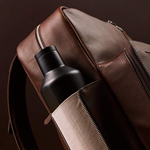 Brown Leather Diaper Bag Backpack with Changing Pad