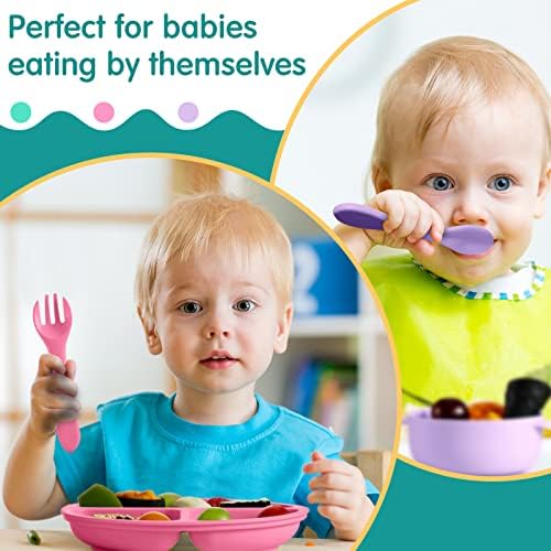Chengu 9 Pcs Silicone Baby Suction Bowls and Plates Feeding Set