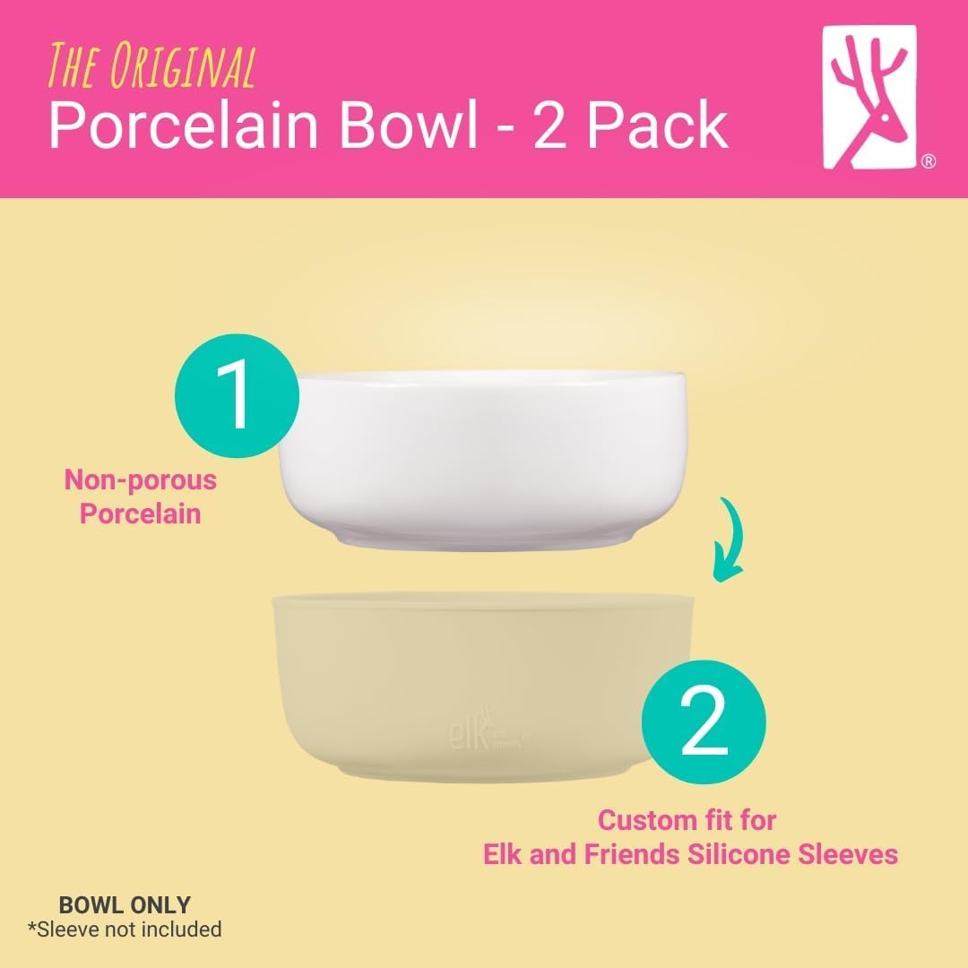Elk and Friends Kids Porcelain Bowls 2 Pack 1