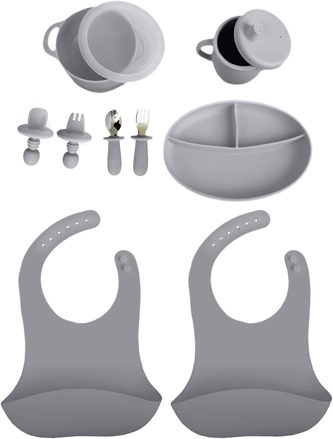 Positive Pieces Silicone Baby Feeding Set for 6-Month Olds