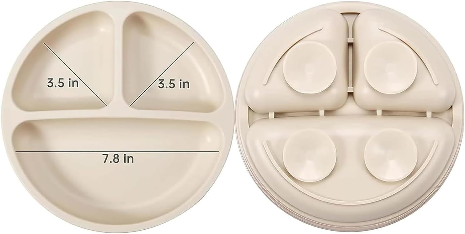 PandaEar 3-Pack Toddler Plates with Suction Design