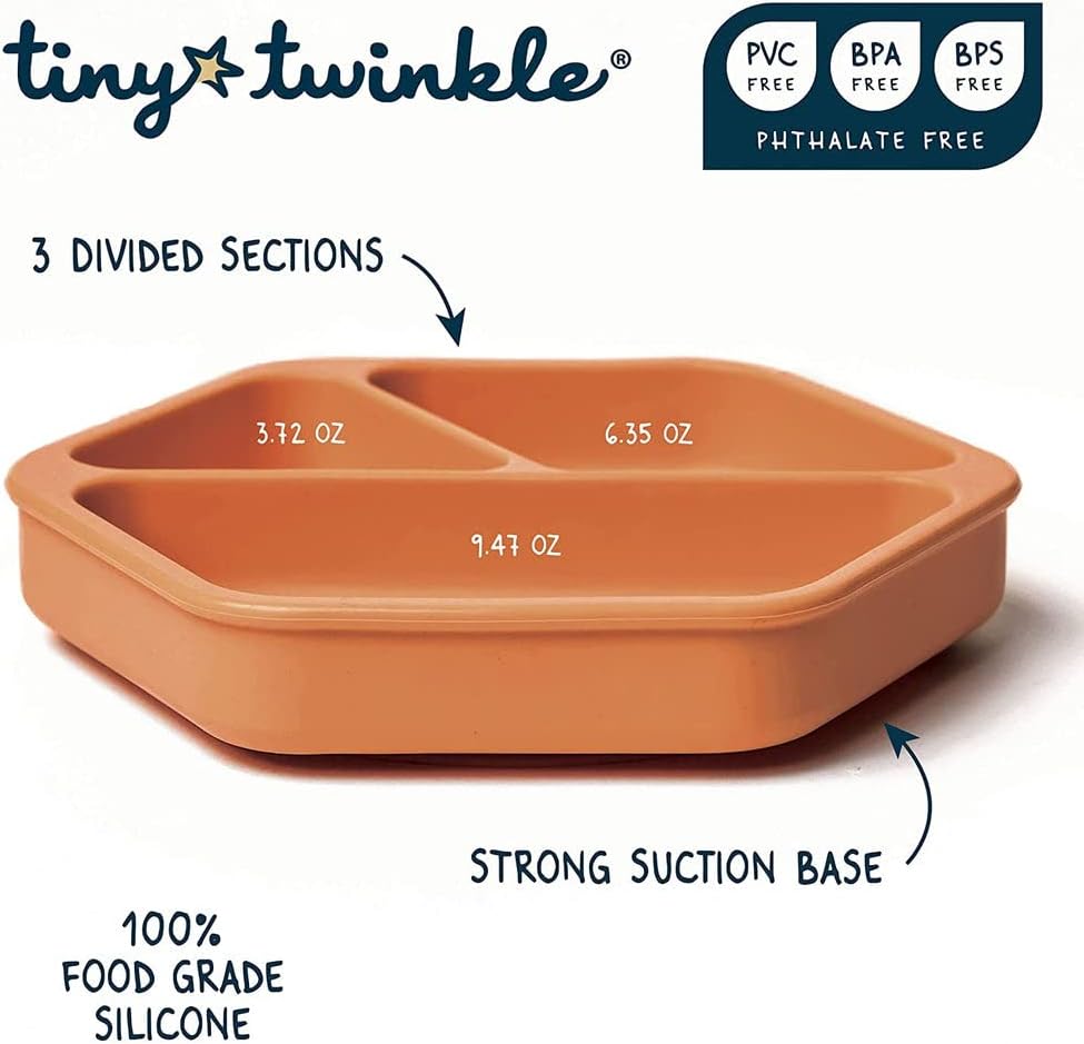 Tiny Twinkle Suction Baby Plate Coral