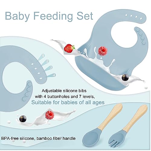 Mrkyy Silicone Baby Feeding Set with Divided Plate and Sippy Cup 1