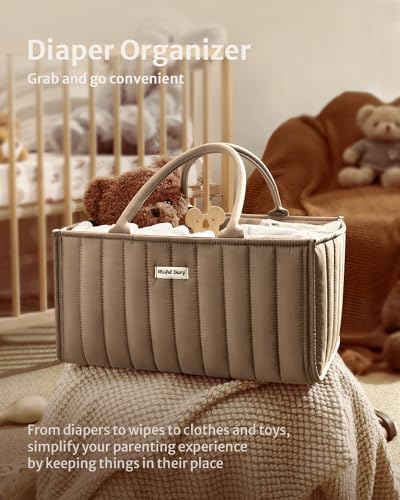Blissful Diary Baby Diaper Caddy Organizer Mocha Brown