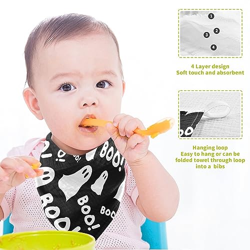 WIFIU Halloween Ghosts Boo Baby Burp Cloths 3 Pack 1