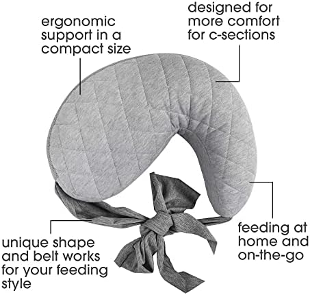 Boppy Anywhere Travel Nursing Pillow Soft Gray