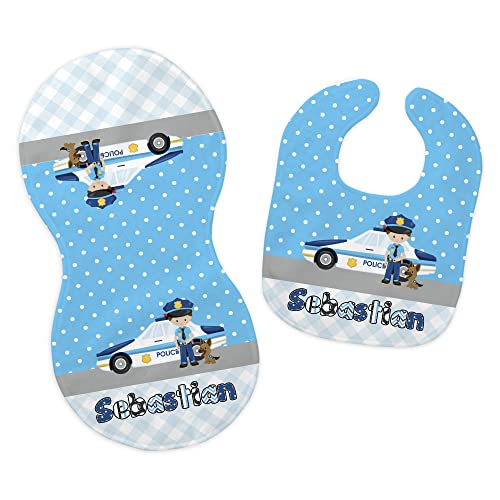 Personalized Police Officer Car K-9 Feeding Cloth Set