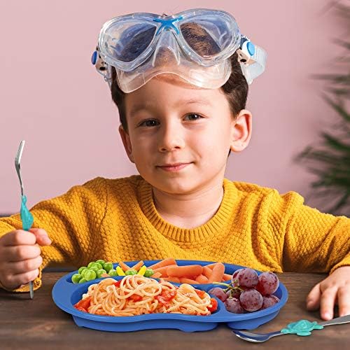 KidsFunwares Ocean Divided Plate Set with Utensils