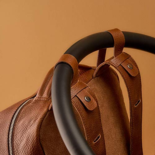 Tan Leather Diaper Bag Backpack for Mom and Dad
