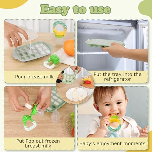 WAJIAYON Baby Fruit Feeder Breastmilk Popsicle Mold