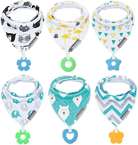 Vuminbox Baby Bandana Bibs Teething Toys 6-Pack Set