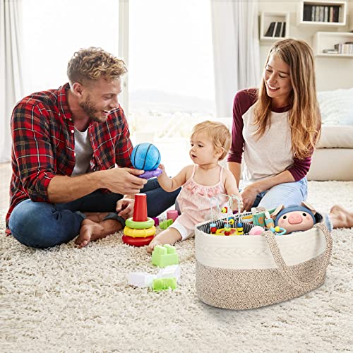 Maliton Diaper Caddy Organizer - Large Cotton Woven Basket