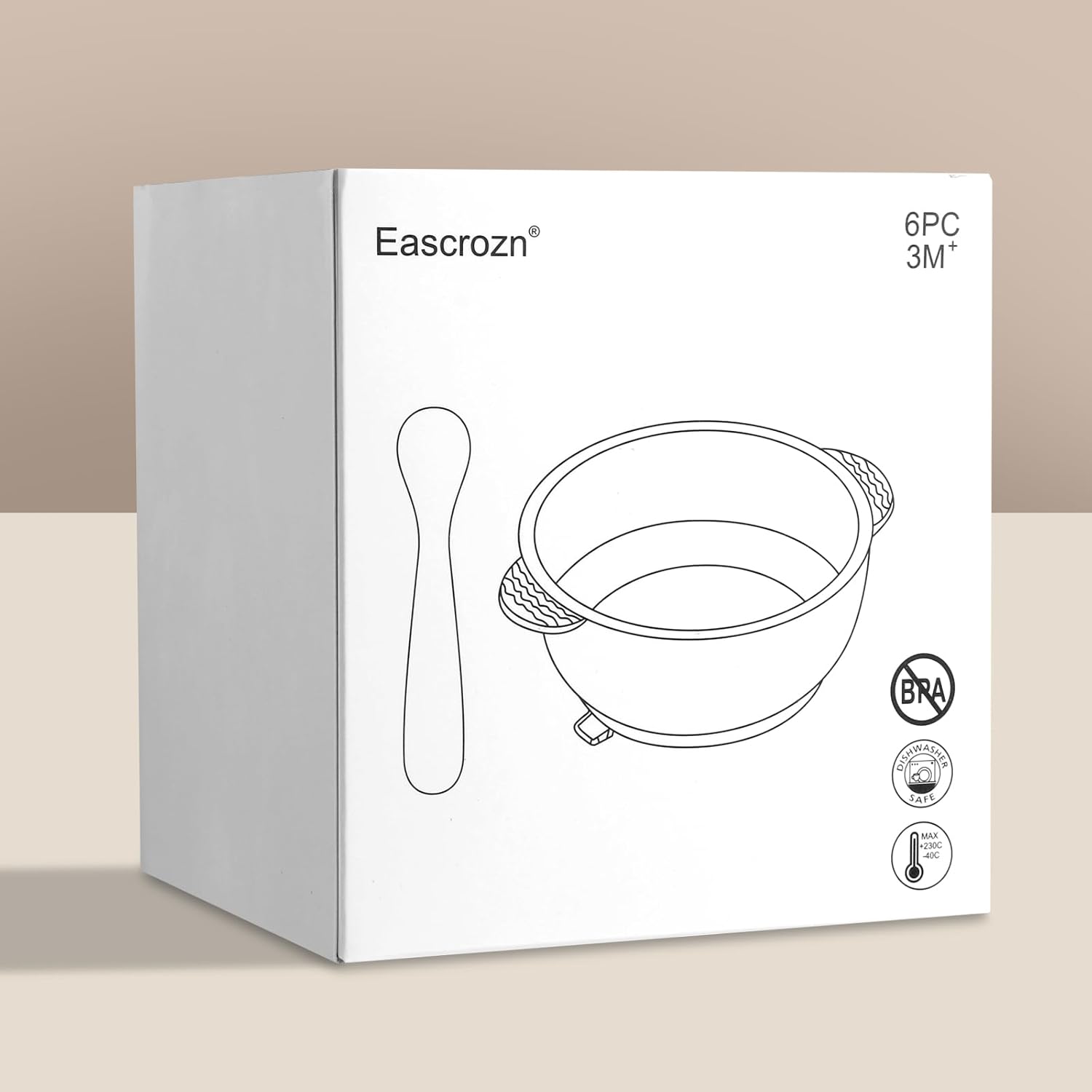 Eascrozn Silicone Baby Feeding Set 3 Bowls 3 Spoons
