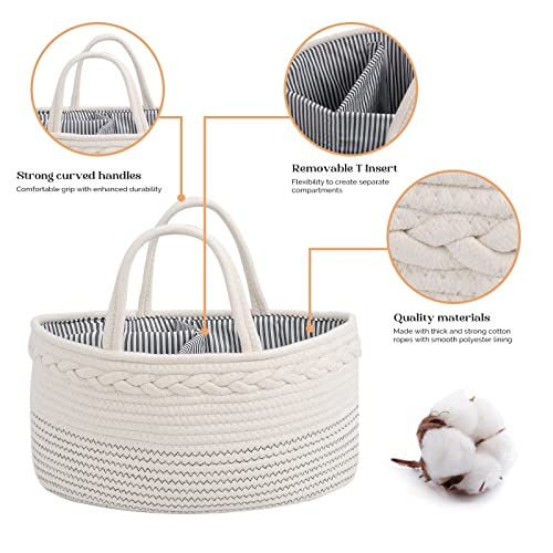 Luxury Little Diaper Caddy Organizer - White