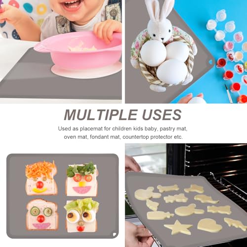 KVK 2 Pack Charcoal Silicone Placemats for Kids