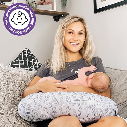 Boppy Original Nursing Pillow Gray Taupe Leaves