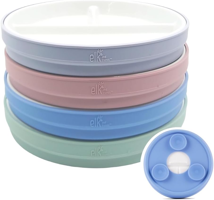 Elk and Friends Kids 67 Porcelain Plates with Silicone Sleeves