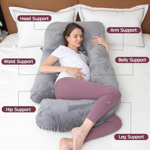 MOON PINE Pregnancy Pillow with Dark Grey Cover