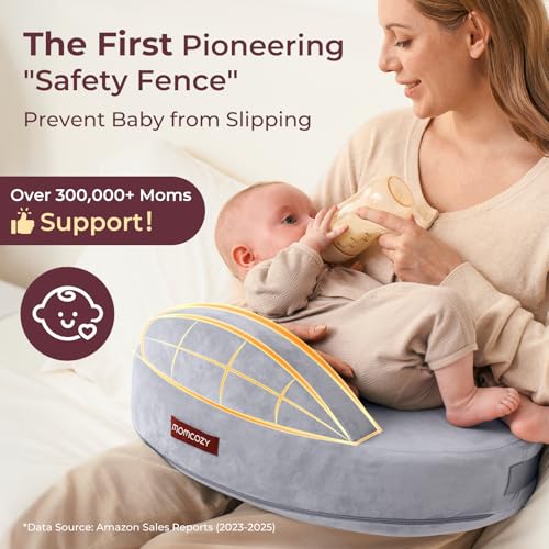 Momcozy Memory Foam Nursing Pillow with Safety Fence 1