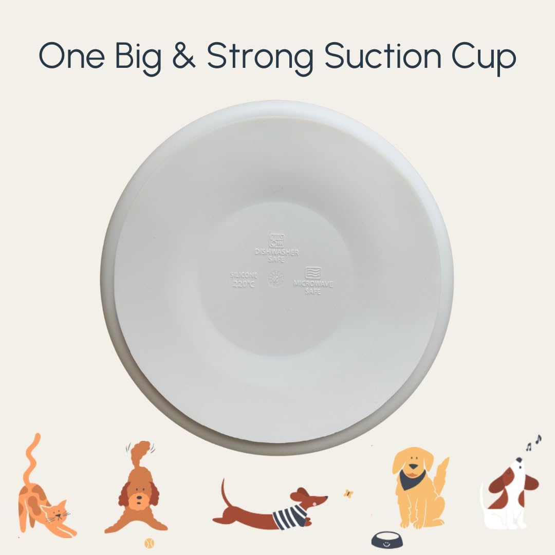 Silicone Plates with Suction - Baby Toddler Feeding Dish Beige - Dogs and Cats