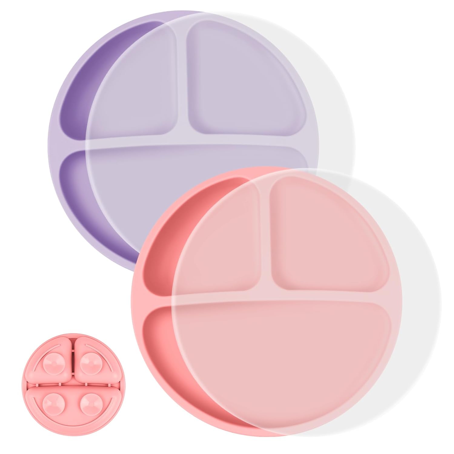 Vicloon Toddler Plates with Lids and Suction