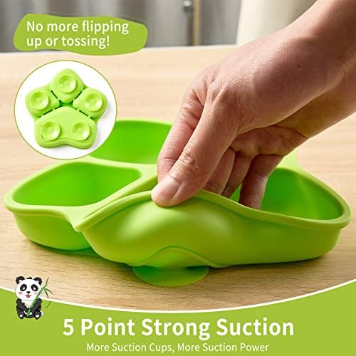 HEYTUYA 4 Pack Suction Plates for Baby and Toddler