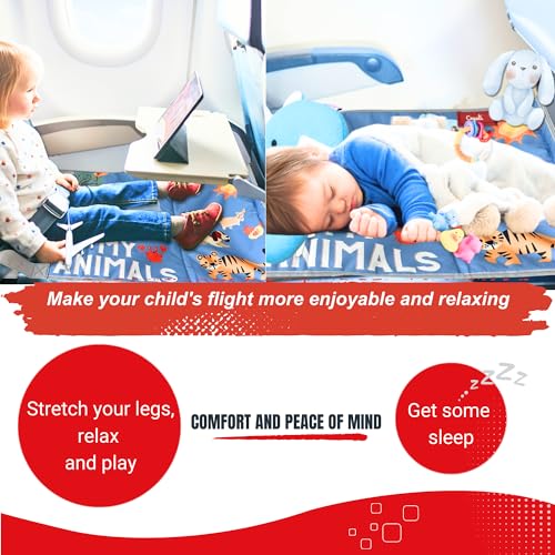 Cegali Airplane Seat Extender for Kids Cool Grey