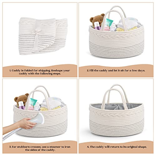 Luxury Little Diaper Caddy Organizer - White