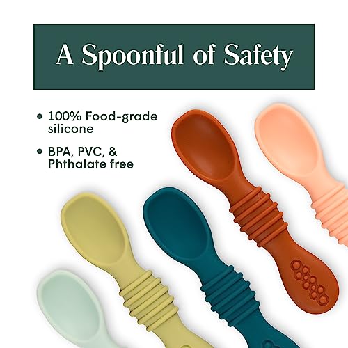Simka Rose Silicone Baby Spoons Set of 6 - Safe Easy