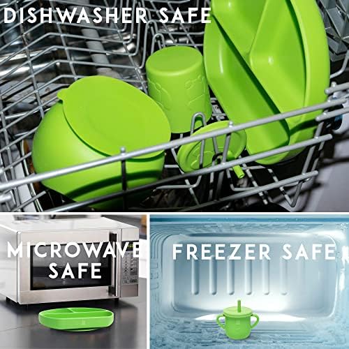 Digi Baby Led Weaning 7 Piece Silicone Feeding Set - Green