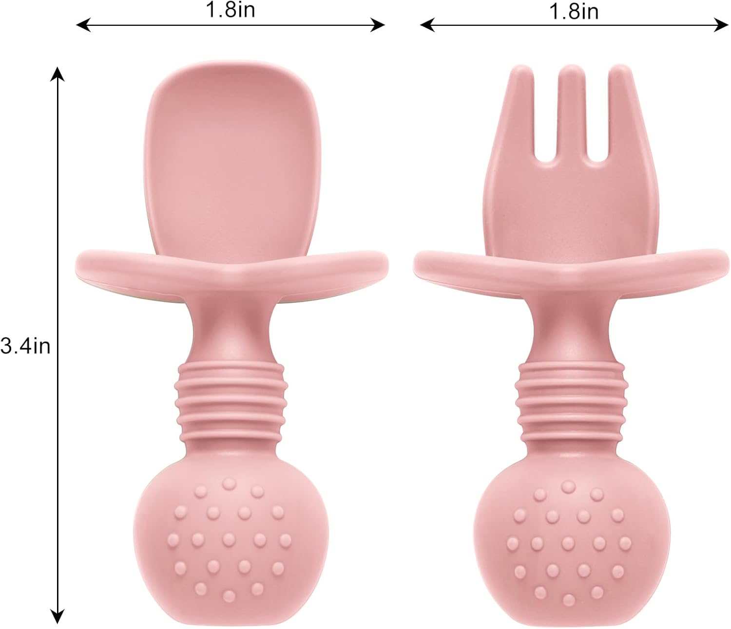 Eascrozn Silicone Baby Feeding Set 2 Pack with Divided Plates and Utensils
