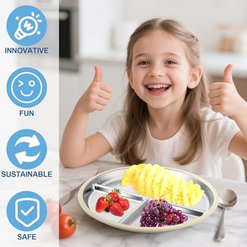 Palksky Baby Plates with Suction Set of 2 1