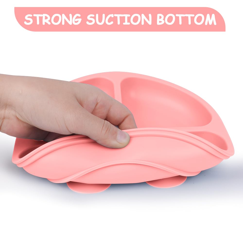 Vicloon Toddler Plates with Lids and Suction