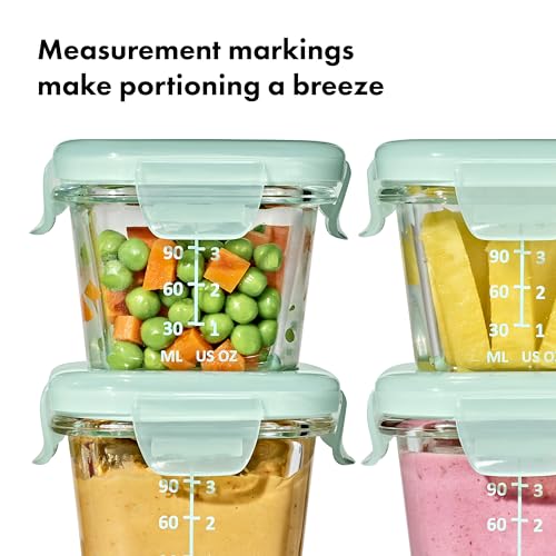 OXO Tot Glass Food Storage Containers 4 oz Opal