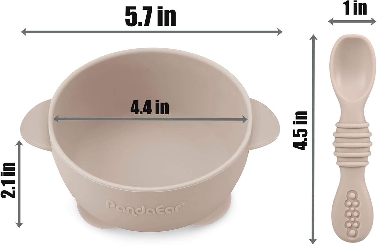 PandaEar 3 Pack Silicone Suction Baby Bowls Spoons Set