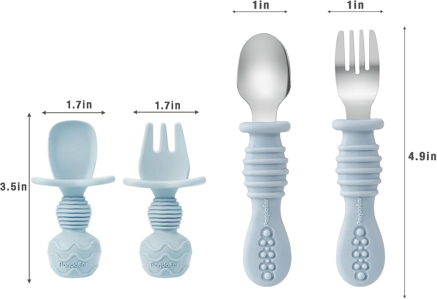 PandaEar Silicone Baby Feeding Set 11PCS Blue
