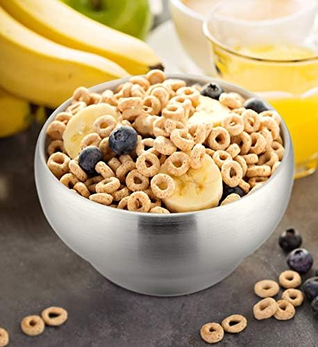 E-far Kids Bowls Set of 4 12 Ounce Insulated Shatterproof Matte Finish