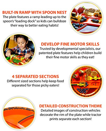 Constructive Eating Plate Utensils Set for Toddlers Ages 1-3