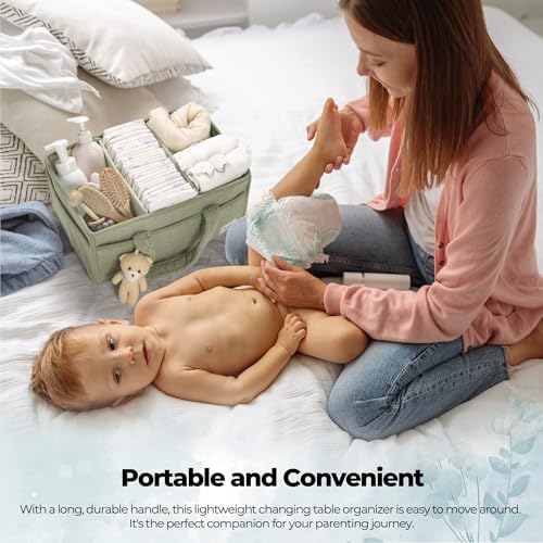 PeraBella Diaper Caddy Organizer with Teddy Bear Charm