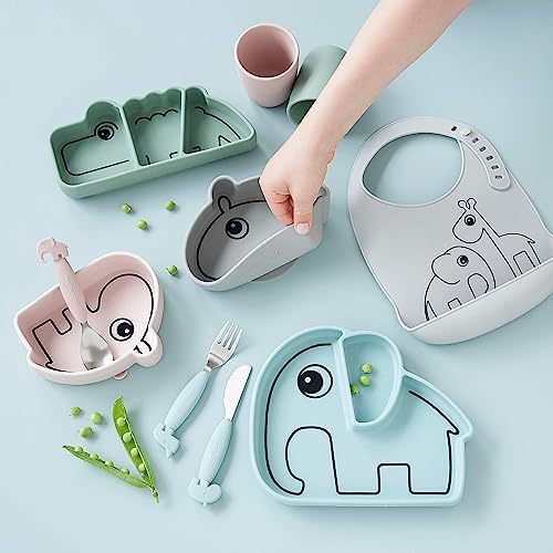 Done by Deer Crocodile Snack Plate - Suction BPA-Free Durable 1